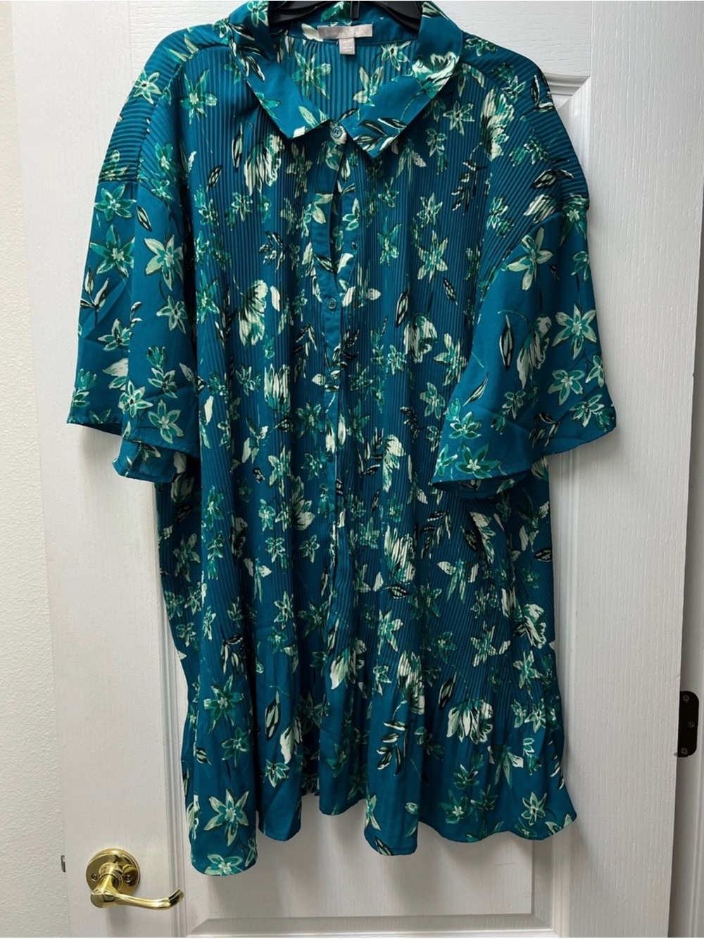 Women Within Pleated Floral Dress Sz 4X